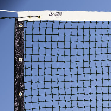 Tennis Replacement Net with Center Strap (1-3/4 in. Sq. - 3mm Polyethylene Knotted Mesh) (Outdoor) - Collegiate Tennis Net (42 ft.L x 42 in.H) (Black)